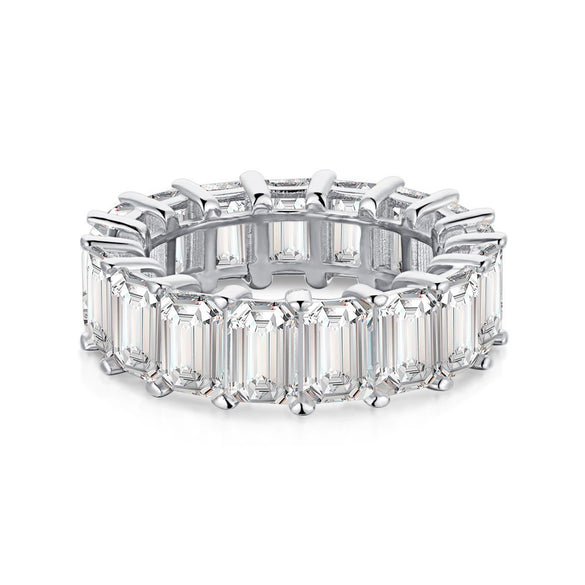Women's S925 Sterling Silver Geometric Love Flower Zircon Ring Electroplated