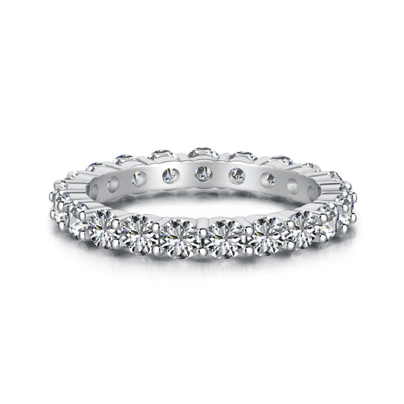 Women's S925 Sterling Silver Geometric Love Flower Zircon Ring Electroplated