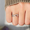Women's S925 Sterling Silver Geometric Love Ring With Electroplating