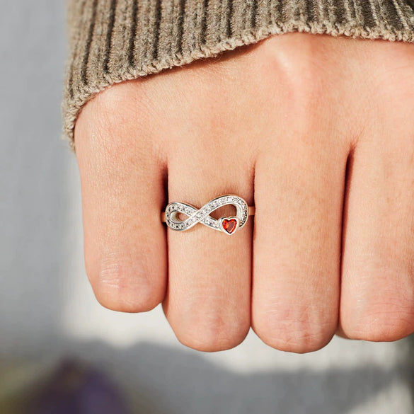 Women's S925 Sterling Silver Geometric Love Ring With Electroplating