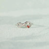 Women's S925 Sterling Silver Geometric Love Ring With Electroplating