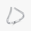 Women's S925 Sterling Silver Geometric Microinlaid Ring