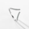 Women's S925 Sterling Silver Geometric Microinlaid Ring