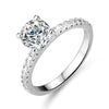 Women's S925 Sterling Silver Geometric Moissanite Four Claw Open Ring Light Luxury Style