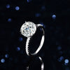 Women's S925 Sterling Silver Geometric Moissanite Ring Fourclaw Design