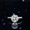 Women's S925 Sterling Silver Geometric Moissanite Ring Fourclaw Design
