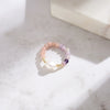 Women's S925 Sterling Silver Geometric Natural Baroque Freshwater Powder Opal Lilac Minimalist Electroplated Ring