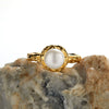 Women's S925 Sterling Silver Geometric Natural Freshwater Pearl Inlaid Ring