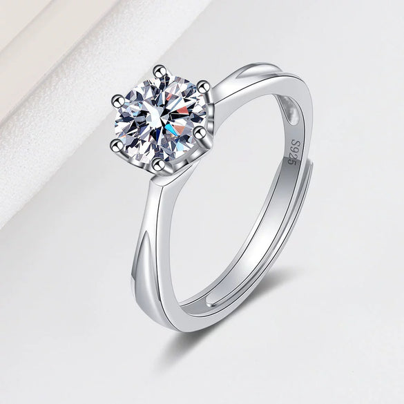 Women's S925 Sterling Silver Geometric Open Ring With Electroplated Finish Simple Fashion Adjustable Ring