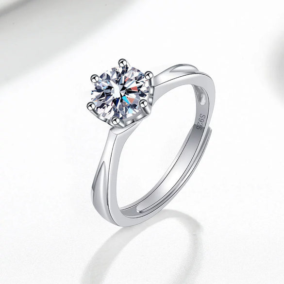 Women's S925 Sterling Silver Geometric Open Ring With Electroplated Finish Simple Fashion Adjustable Ring