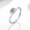 Women's S925 Sterling Silver Geometric Open Ring With Electroplated Simple Modern Wedding Band Style