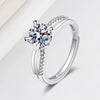 Women's S925 Sterling Silver Geometric Open Ring With Micro Inlay Twisted Design Electroplated Simple Classic Jewelry