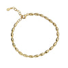 Women's S925 Sterling Silver Geometric Oval Beaded Bracelet With Electroplated Finish