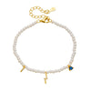 Women's S925 Sterling Silver Geometric Pearl Bracelet With Diamond Treatment