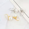 Women's S925 Sterling Silver Geometric Pearl Earrings Elegant Electroplated Fashion Jewelry