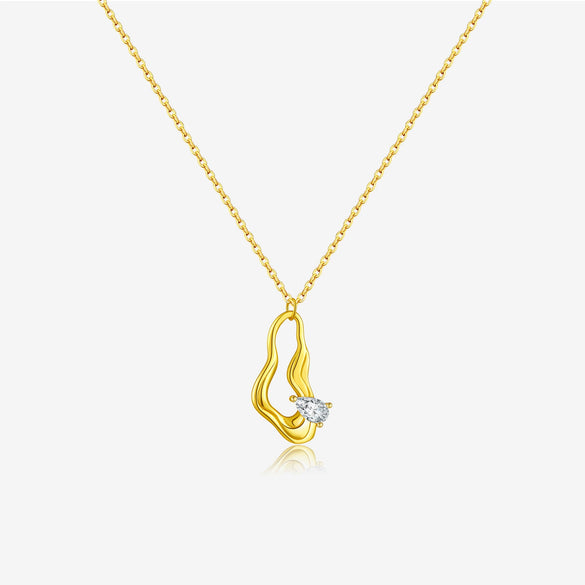 Women's S925 Sterling Silver Geometric Pendant Necklace With Electroplating Regular Chain