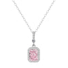 Women's S925 Sterling Silver Geometric Perfume Bottle Pendant Necklace With Full Diamond Inlay Electroplated Little Fresh Light Luxury Jewelry Gift