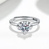 Women's S925 Sterling Silver Geometric Petal Open Ring Adjustable Simple Fashion Electroplated Ring