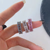 Women's S925 Sterling Silver Geometric Rectangular Ring With Electroplating And Full Diamondlike 5A Powder Zircon
