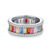 Women's S925 Sterling Silver Geometric Ring With High Carbon Diamond Electroplating