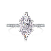 Women's S925 Sterling Silver Geometric Ring With Ice Flower Cut 8A Zircon And Electroplating Treatment