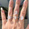 Women's S925 Sterling Silver Geometric Ring With Ice Flower Cut 8A Zircon And Electroplating Treatment