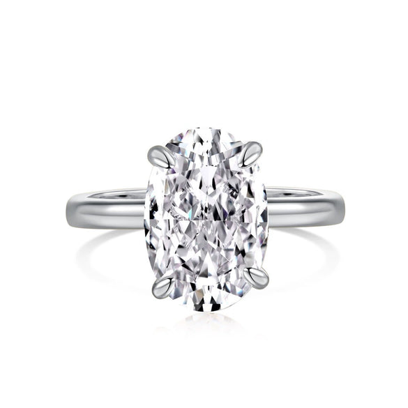 Women's S925 Sterling Silver Geometric Ring With Ice Flower Cut 8A Zircon And Electroplating Treatment