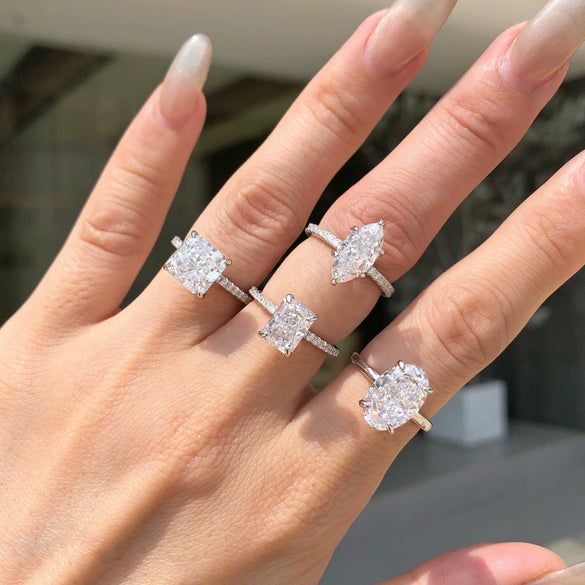 Women's S925 Sterling Silver Geometric Ring With Ice Flower Cut 8A Zircon And Electroplating Treatment