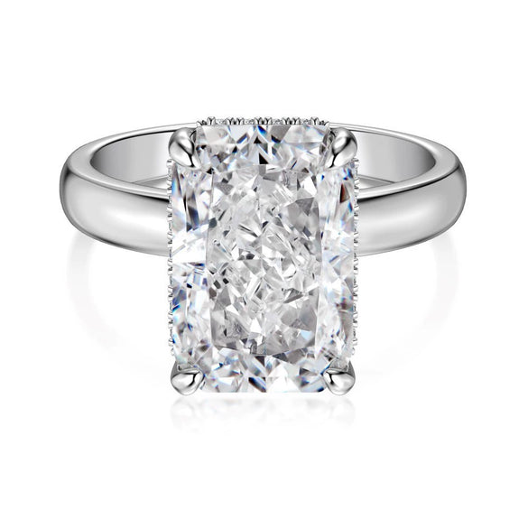 Women's S925 Sterling Silver Geometric Ring With Ice Flower Cut Zircon And Electroplating