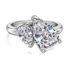Women's S925 Sterling Silver Geometric Ring With Ice Flower Cut Zircon And Electroplating