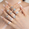 Women's S925 Sterling Silver Geometric Ring With Ice Flower Cut Zircon And Electroplating
