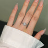 Women's S925 Sterling Silver Geometric Ring With Ice Flower Cut Zircon And Electroplating