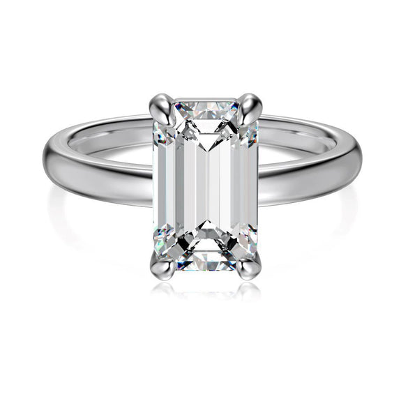 Women's S925 Sterling Silver Geometric Ring With Ice Flower Cut Zircon And Electroplating