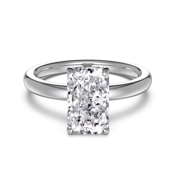 Women's S925 Sterling Silver Geometric Ring With Ice Flower Cut Zircon And Electroplating