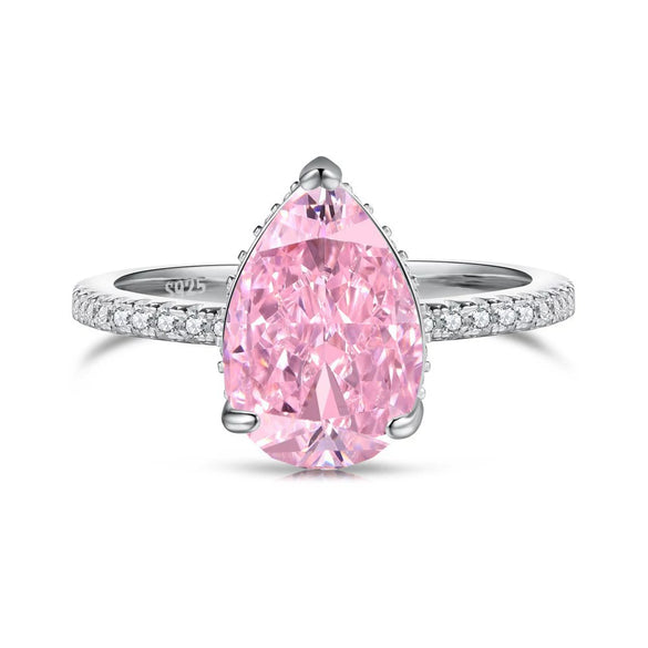 Women's S925 Sterling Silver Geometric Ring With Ice Flower Zirconium And High Carbon Diamond Electroplated Cute Style