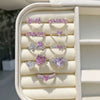 Women's S925 Sterling Silver Geometric Ring With Ice Flower Zirconium And High Carbon Diamond Electroplated Cute Style