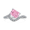 Women's S925 Sterling Silver Geometric Ring With Ice Flower Zirconium And High Carbon Diamond Electroplated Cute Style