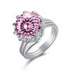 Women's S925 Sterling Silver Geometric Ring With Ice Flower Zirconium And High Carbon Diamond Electroplated Cute Style