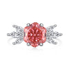 Women's S925 Sterling Silver Geometric Ring With Ice Flower Zirconium And High Carbon Diamond Electroplated Cute Style