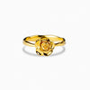 Women's S925 Sterling Silver Geometric Rose Flower Ring Electroplated