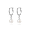Women's S925 Sterling Silver Geometric Round Bead Earrings With Zirconia In Light Luxury Style