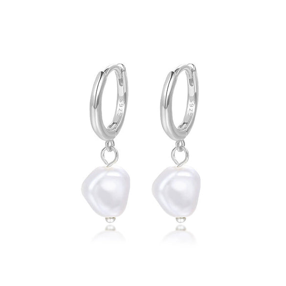 Women's S925 Sterling Silver Geometric Round Bead Earrings With Zirconia In Light Luxury Style
