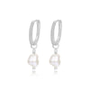 Women's S925 Sterling Silver Geometric Round Bead Earrings With Zirconia In Light Luxury Style