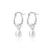 Women's S925 Sterling Silver Geometric Round Bead Earrings With Zirconia In Light Luxury Style