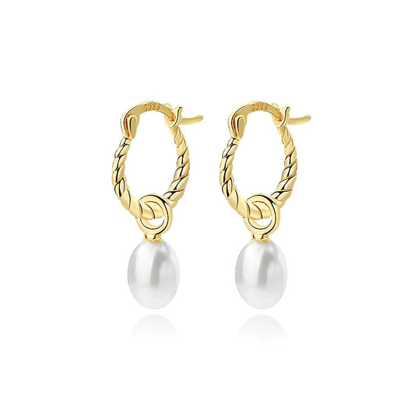 Women's S925 Sterling Silver Geometric Round Bead Earrings With Zirconia In Light Luxury Style