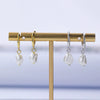 Women's S925 Sterling Silver Geometric Round Bead Earrings With Zirconia In Light Luxury Style