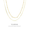 Women's S925 Sterling Silver Geometric Round Cross Chain Minimalist Electroplated Necklace