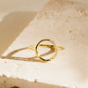 Women's S925 Sterling Silver Geometric Round Halfcircle Diamond Ring With Electroplating