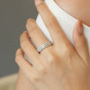 Women's S925 Sterling Silver Geometric Round Hip Hop Ring With Synthetic Carbon Silicon Stone Seiko Design