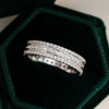 Women's S925 Sterling Silver Geometric Round Hip Hop Ring With Synthetic Carbon Silicon Stone Seiko Design